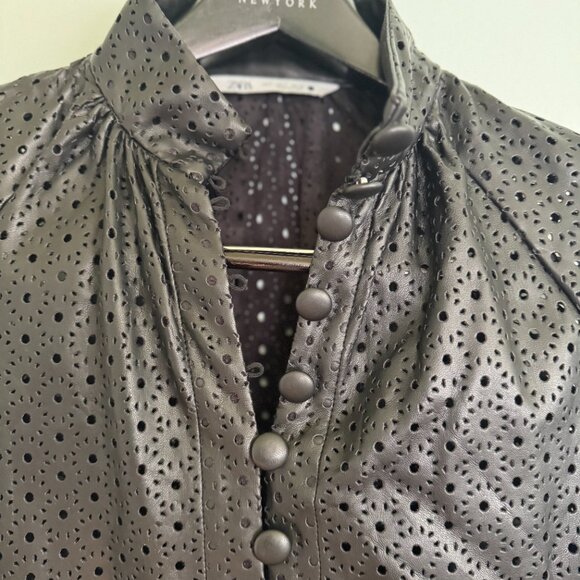 Leather Perforated Blouse - Picture 2 of 3